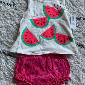 Watermelon tank & pink bloomers